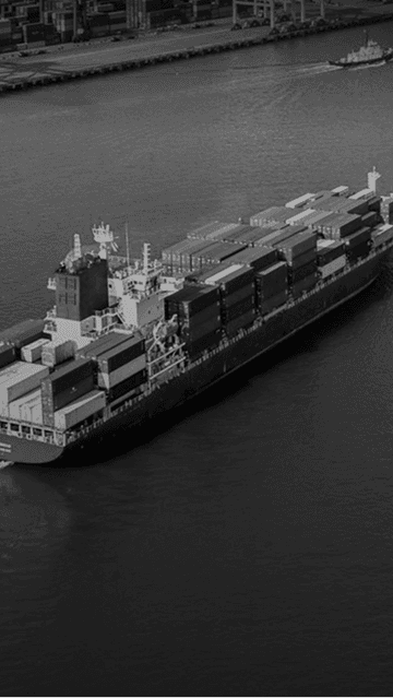 Cargo ship at a Canadian port