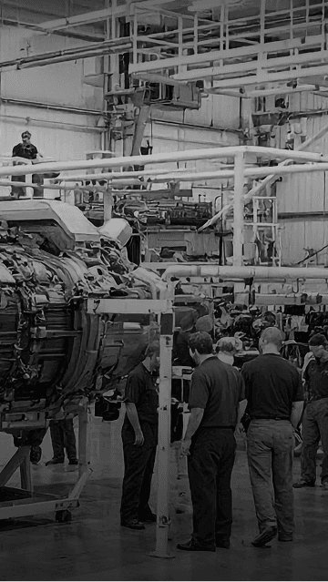 Workers on a manufacturing floor