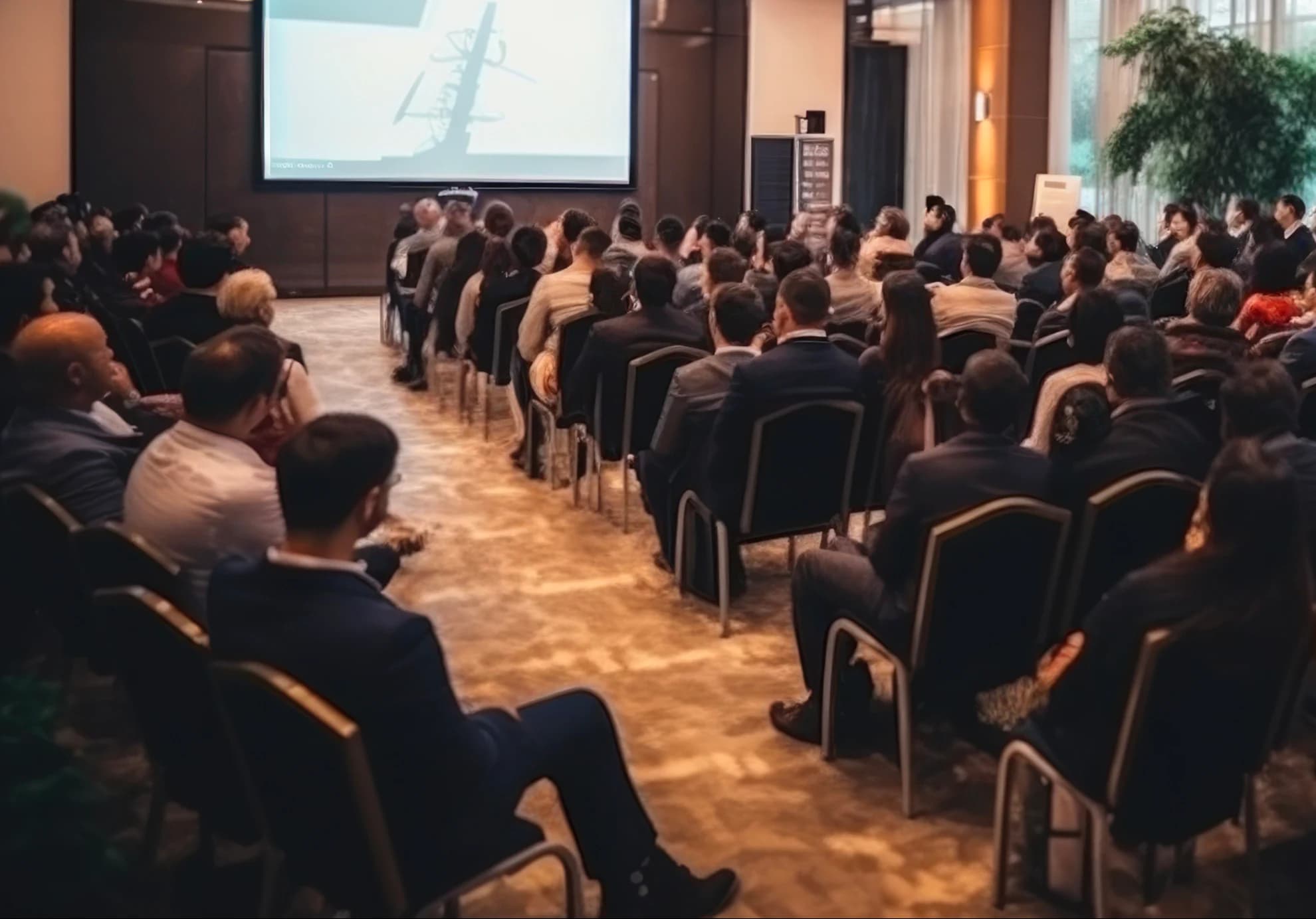 Audience attending a forum presentation